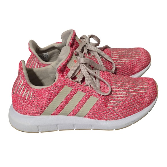 Adidas Swift Run Pink White Mesh Athletic Sneakers Women's Size 8 - Picture 2 of 7